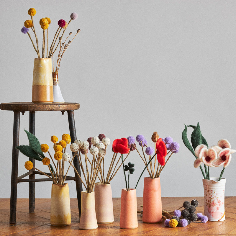 Fleur Pompon Marron