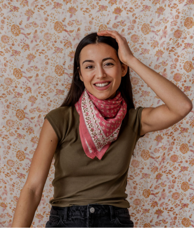 GRAND FOULARD INDIEN - AARTI ROSA