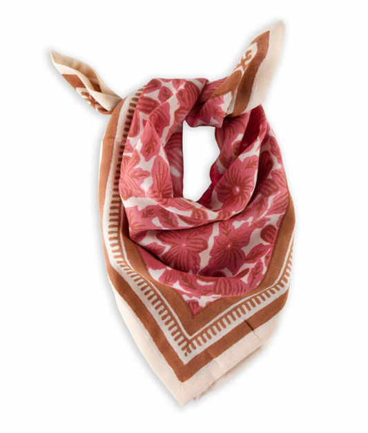 GRAND FOULARD INDIEN - MANOA ROSA