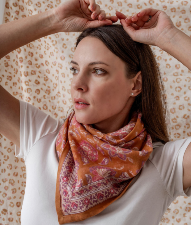 GRAND FOULARD INDIEN - MATIRA PRALINE
