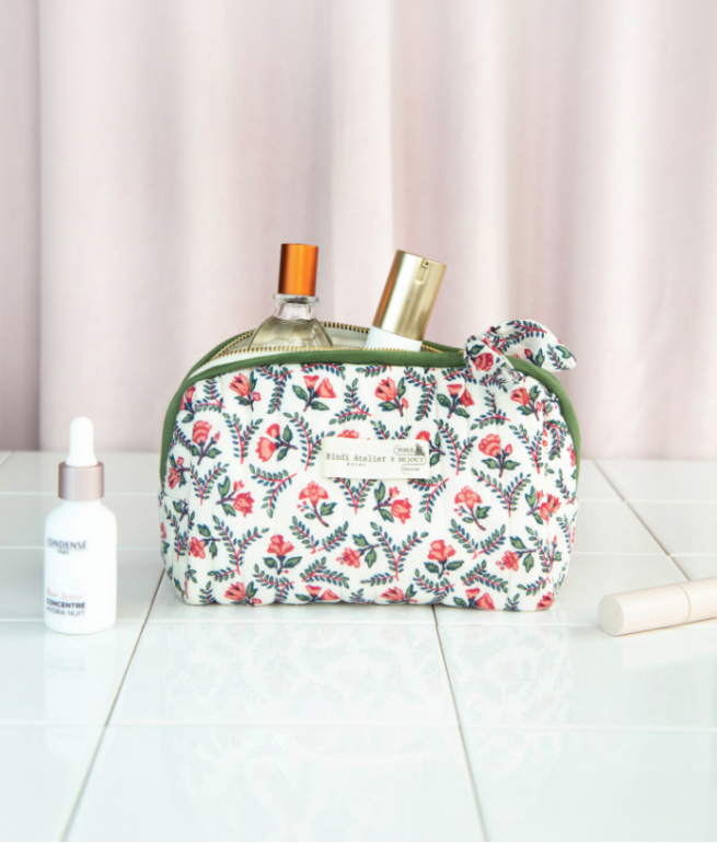 PETITE TROUSSE MAQUILLAGE FLORA CRÈME – MUSÉE DE LA TOILE DE JOUY X BINDI ATELIER