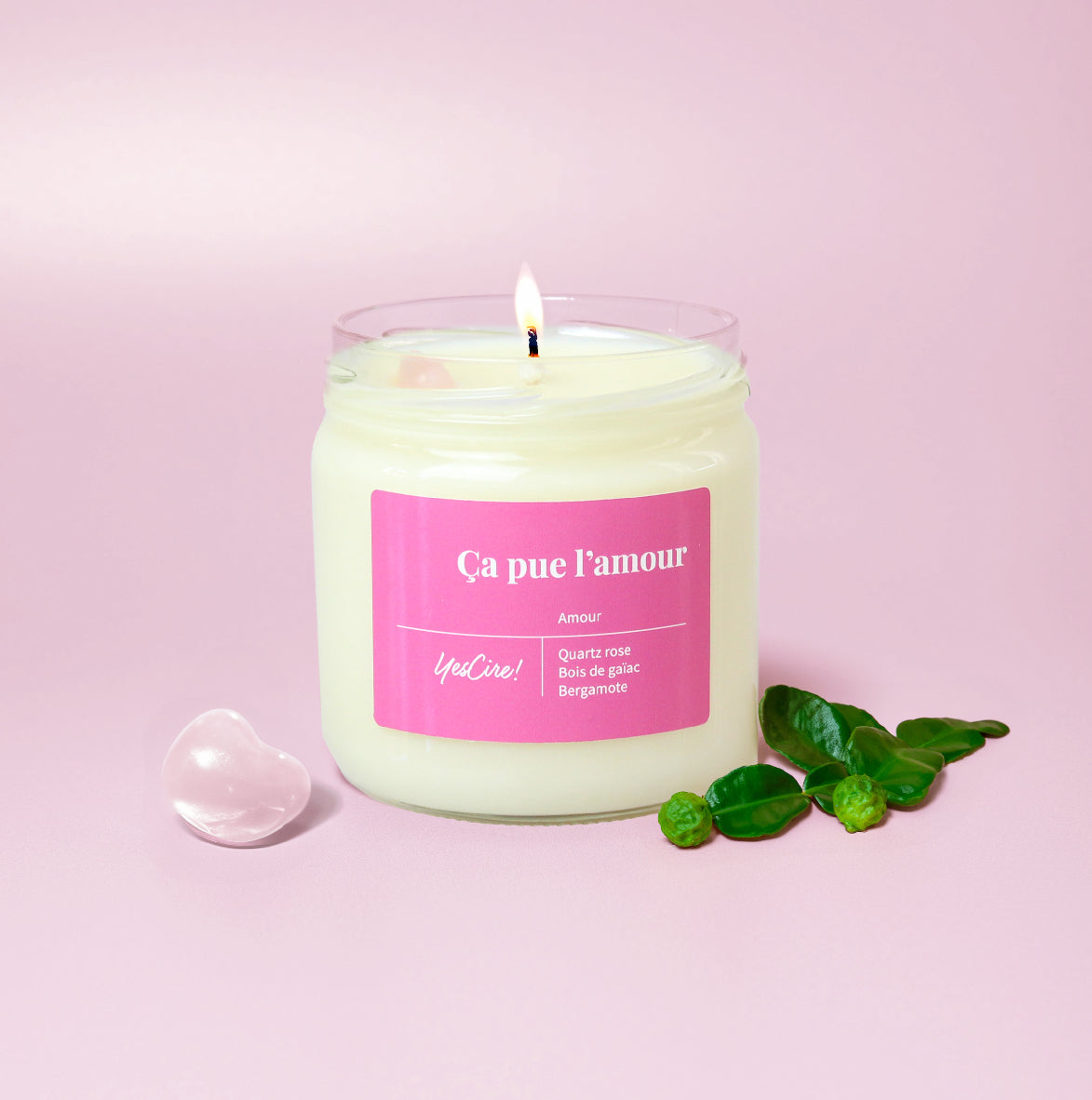 Ça pue l'amour | Bougie quartz rose "amour"