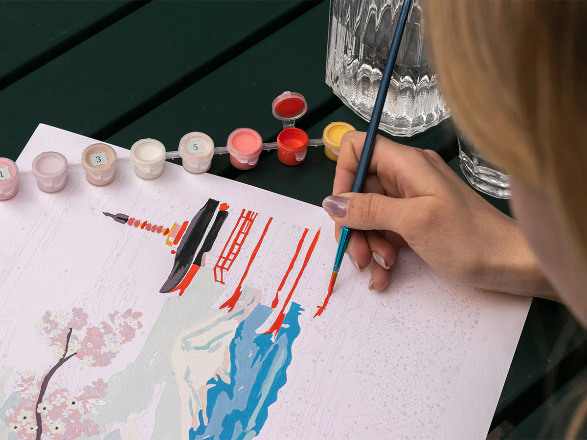 COFFRET PEINTURE AU NUMÉRO - PETIT PINCEAU - MONT FUJI PAR LA PETITE ÉPICERIE