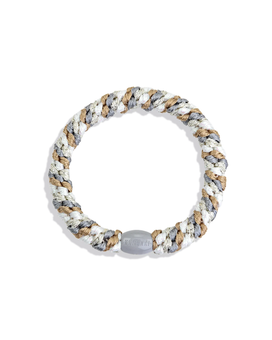 Chouchou élastique  BEIGE ET BLANC