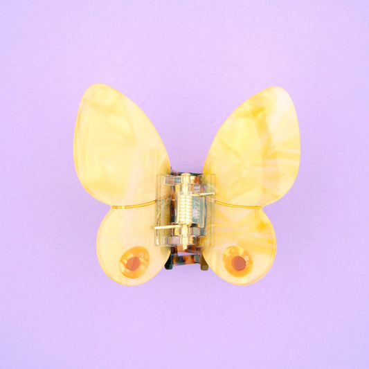 PINCE À CHEVEUX PAPILLON JAUNE
