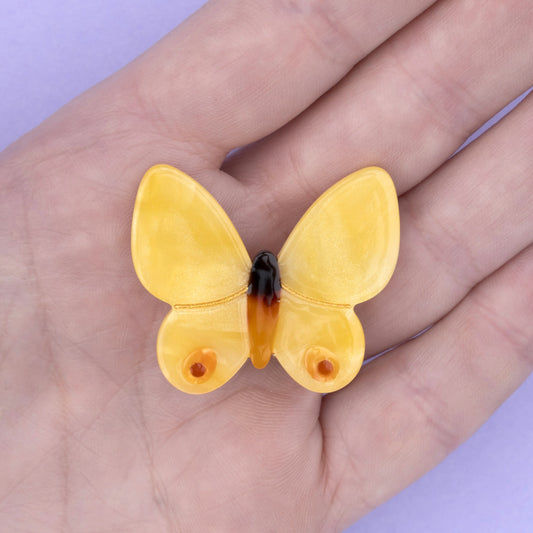 BARRETTE PAPILLON JAUNE