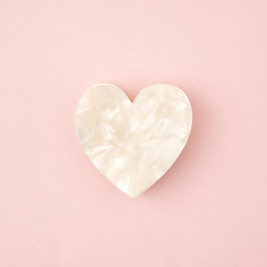 MINI PINCE À CHEVEUX COEUR BLANC