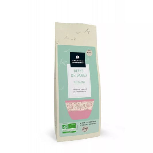 Thé blanc REINE DE DAMAS - Thé blanc avec des pétales de rose - 50g