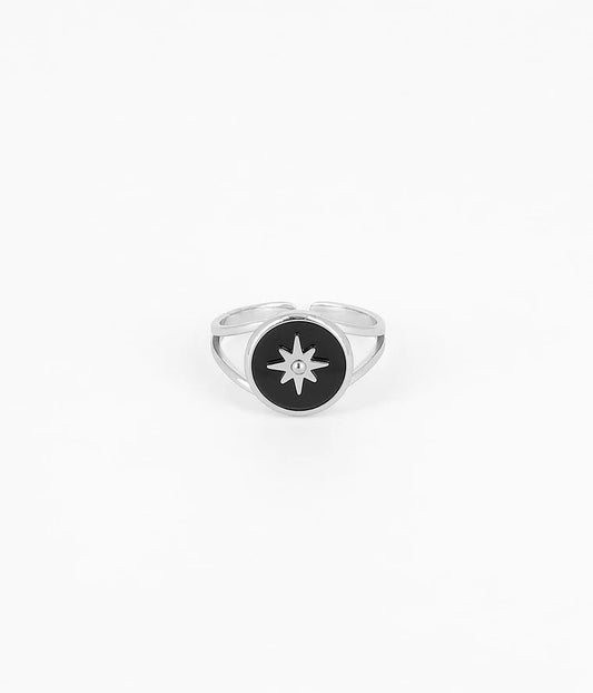 Bague Acier Sun onyx