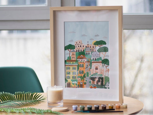 COFFRET PEINTURE AU NUMÉRO - PETIT PINCEAU - ROME PAR HOGLET AND CO