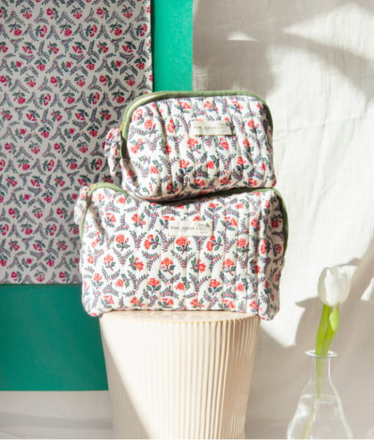 GRANDE TROUSSE DE TOILETTE FLORA CRÈME – MUSÉE DE LA TOILE DE JOUY X BINDI ATELIER