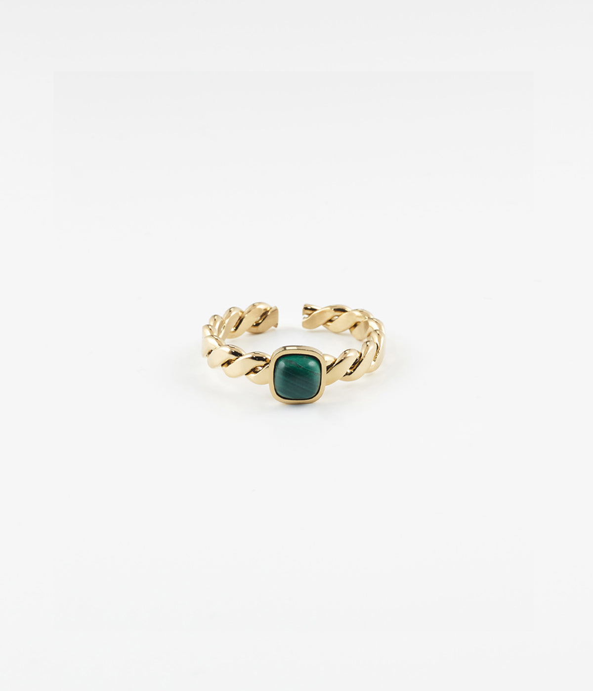 Bague tresse Malachite